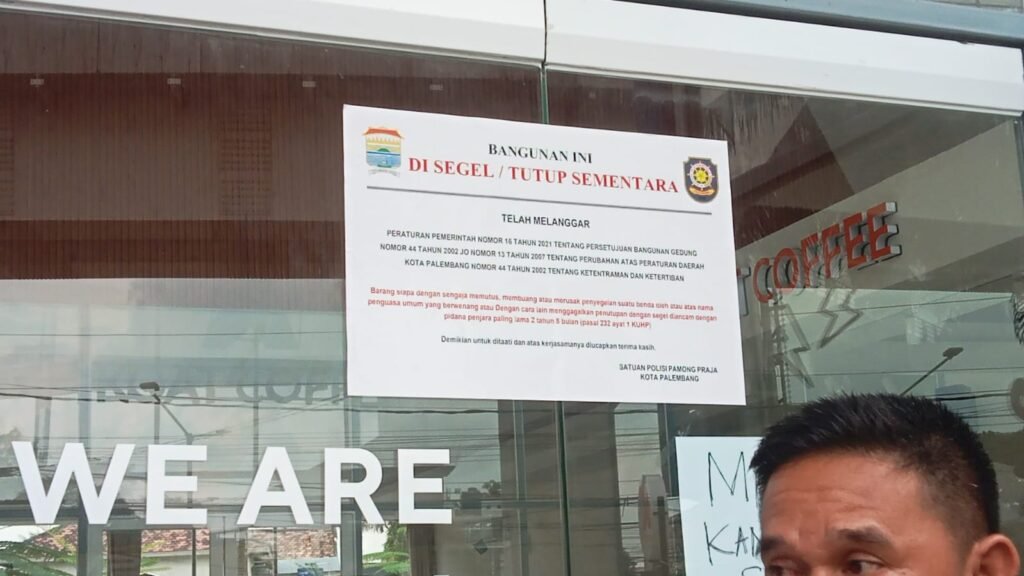 Koat Coffee di Palembang Disegel Satpol PP karena Belum Kantongi Izin Usaha