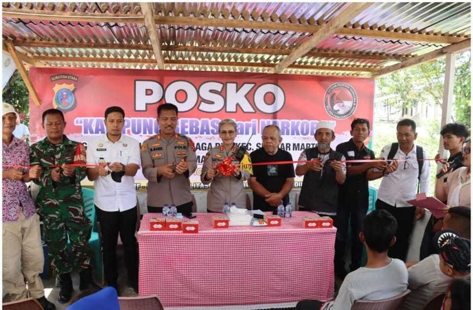 Kapolres Pematangsiantar Resmikan Posko Bersih Narkoba di Pulo Gumha
