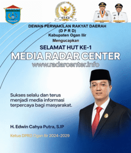 Ucapan HUT Media Radar Center dari Ketua DPRD Ogan Ilir Edwin Cahya Putra