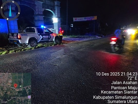 Blue Light Patrol Sat Lantas Polres Simalungun Sapu Jalur Malam