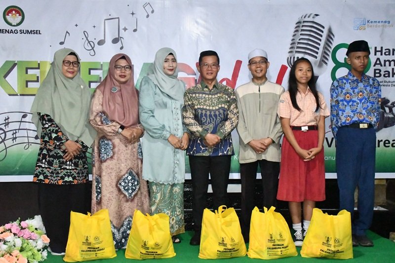 Kemenag Sumsel Salurkan 150 Paket Sembako untuk Guru TK/TPA dan Siswa Lintas Agama di Momen HAB ke-80 2026