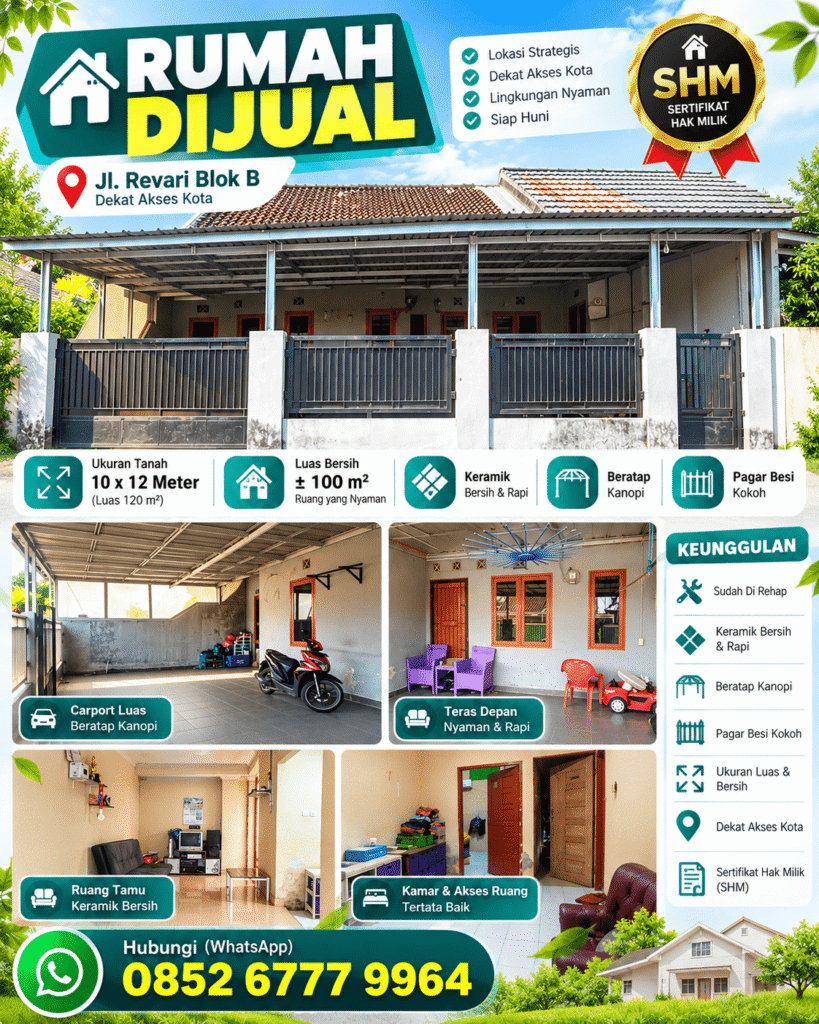 Rumah Dijual Palembang Modern dan Luas
